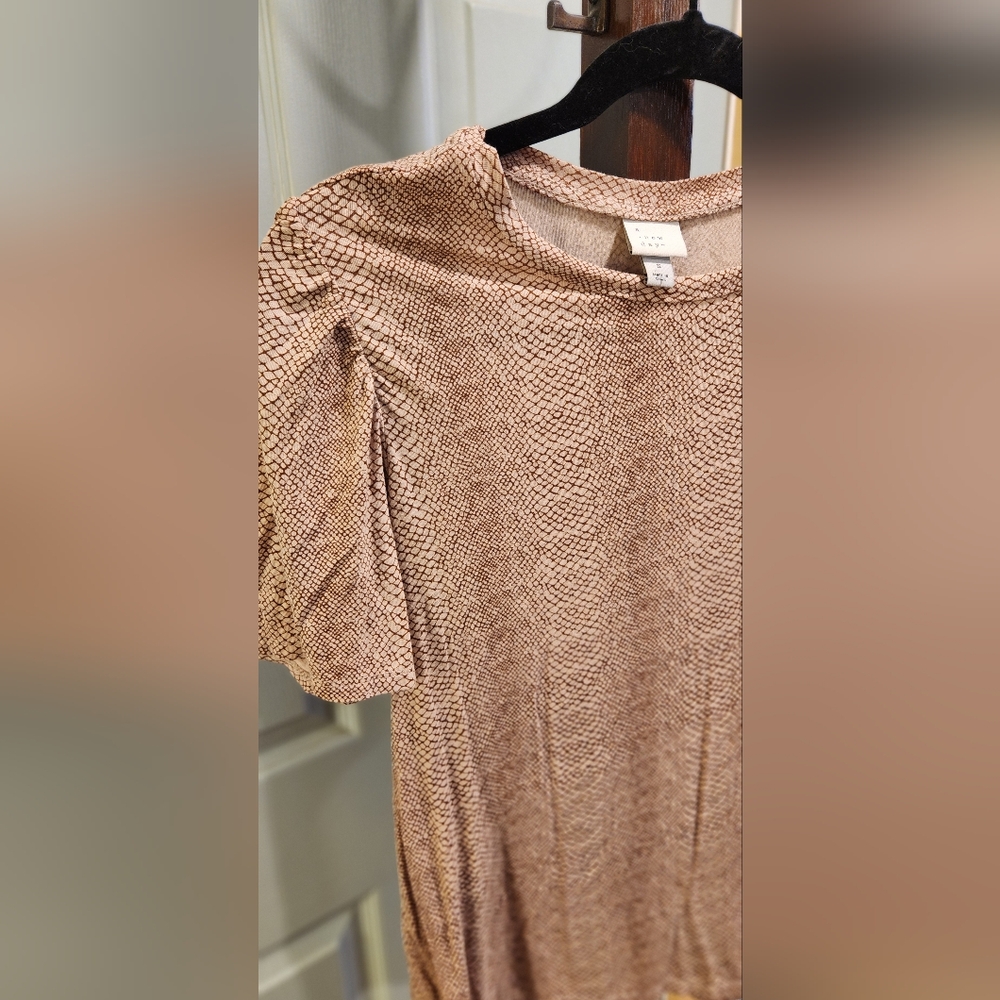 a new day Beige Snake Print Shirt